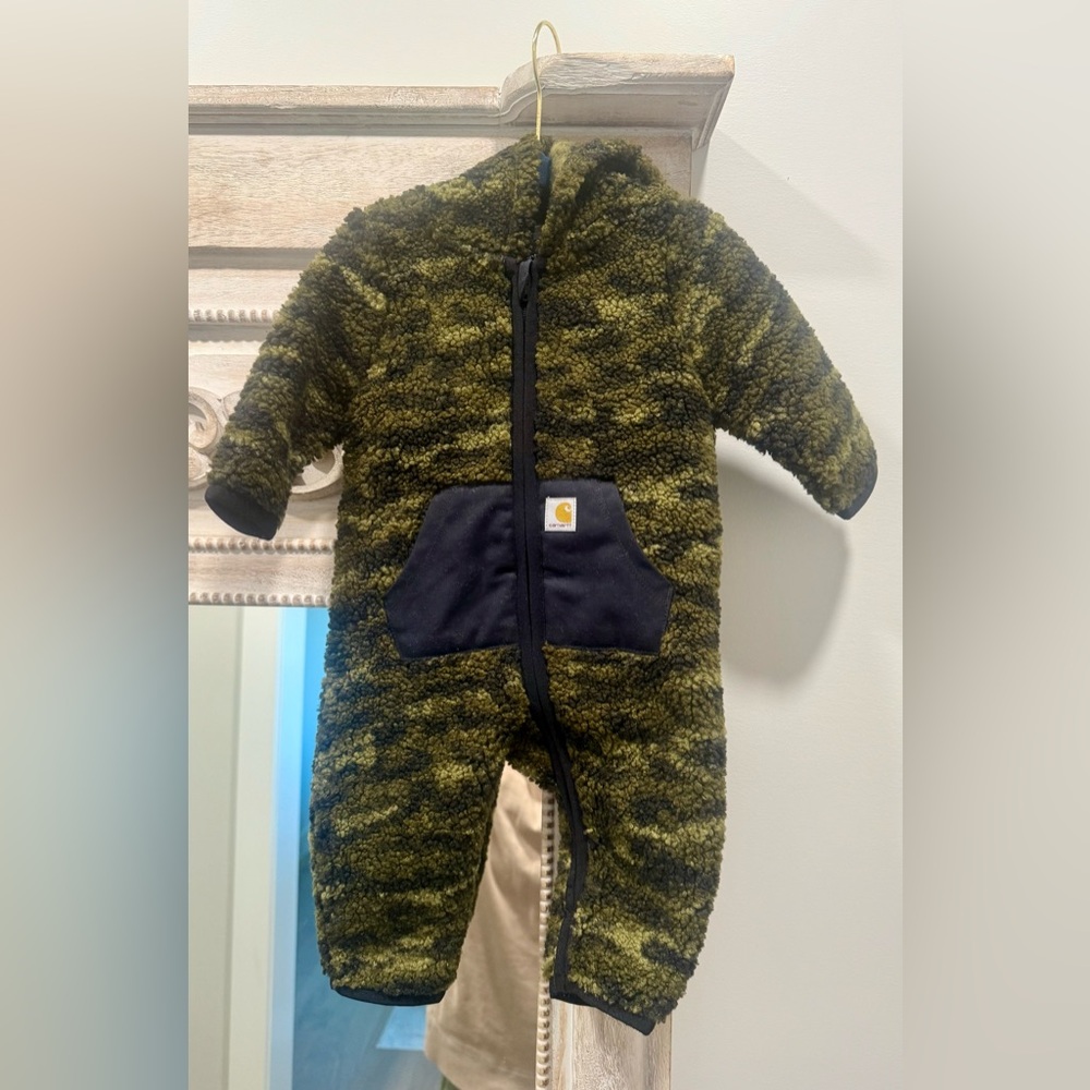 Carhartt Kids Camo Green and Black Footie